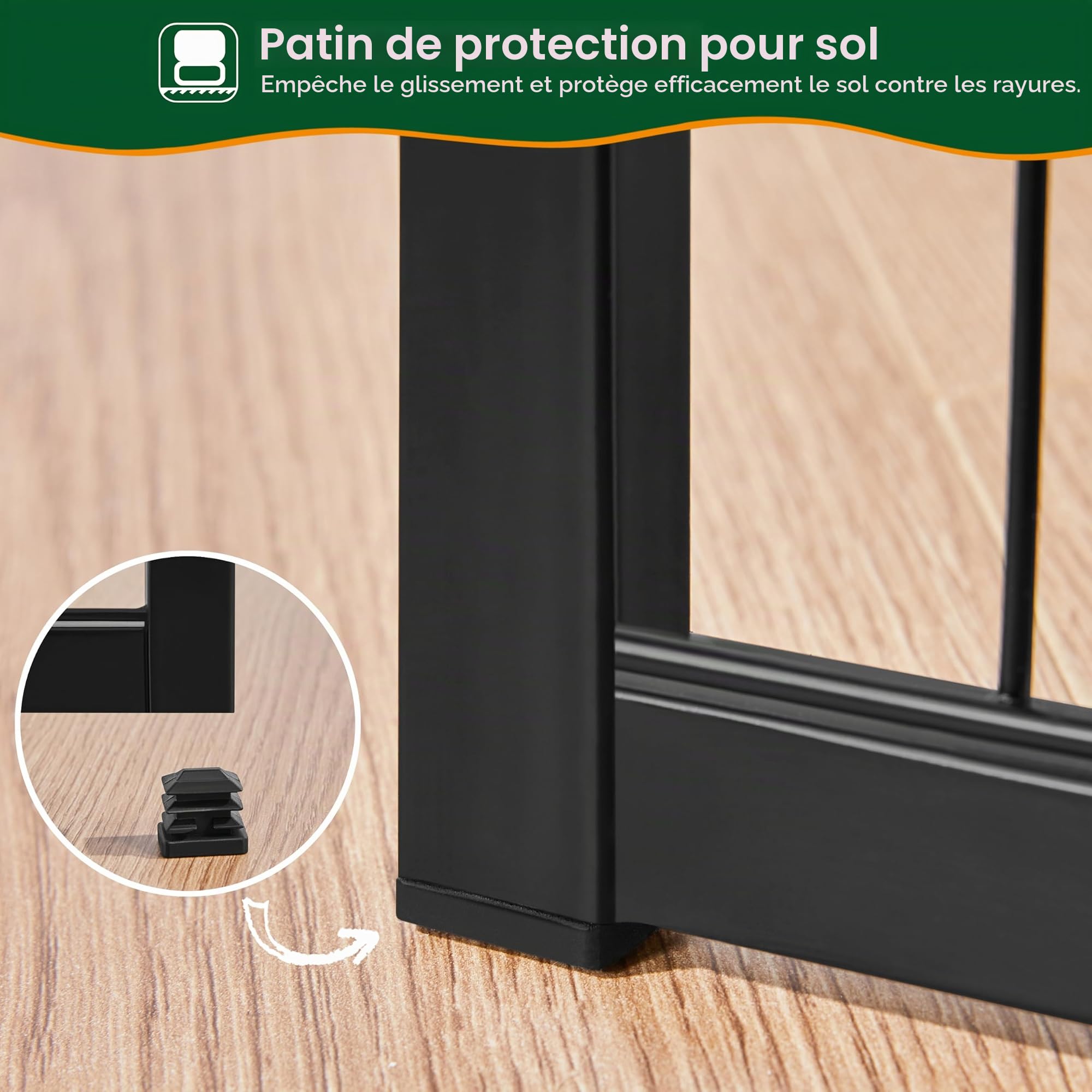 Abician Parc pour Chien 71 x 120 cm Enclos Parc 8 Panneaux avec Porte Noir | Clôture Pliable pour petit animal chien chiot lapin canard, Chenil en Métal, Barriere chien Panneaux intérieur/extérieur