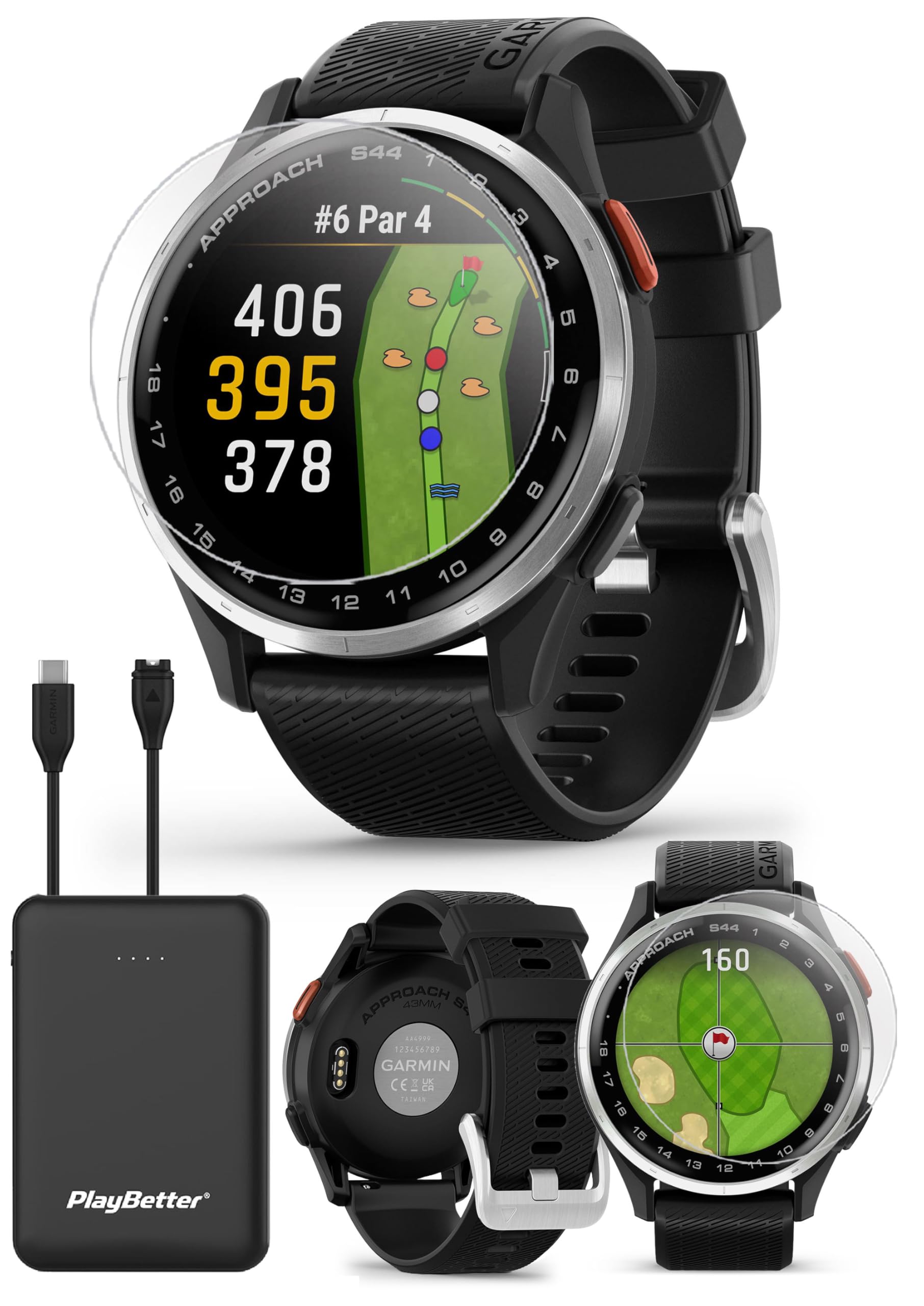 Garmin Approach S44 (Silver/Black) Golf GPS Smartwatch