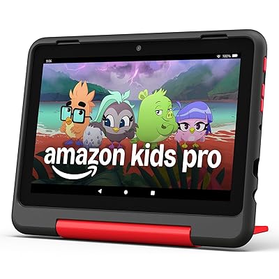 Amazon Fire HD 8 Kids Pro tablet (newest model), ages 6-12. Bright 8" HD screen, includes ad-free content, parental controls, 13-hr battery, slim case for older kids, 32GB, Hello Teal