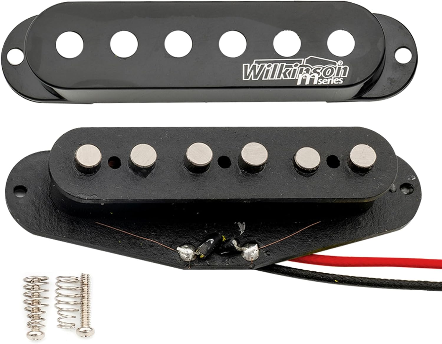 Wilkinson Vintage 60's Staggered Alnico 5 Single Coil Middle Pickup for Strat Style Electric Guitar, Black
