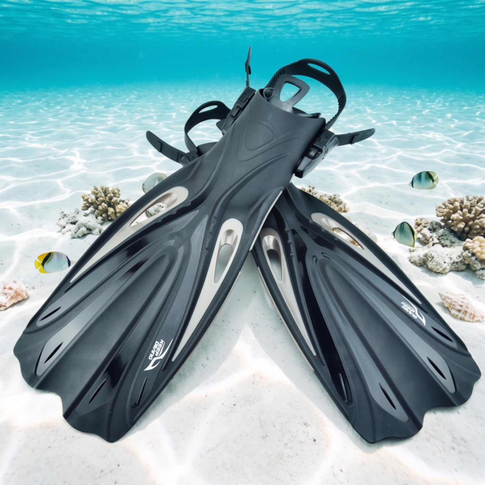 Aletas Buceo con Talón Abierto Aletas Talón Abierto Flexibles para Buceadores, Esnórquel