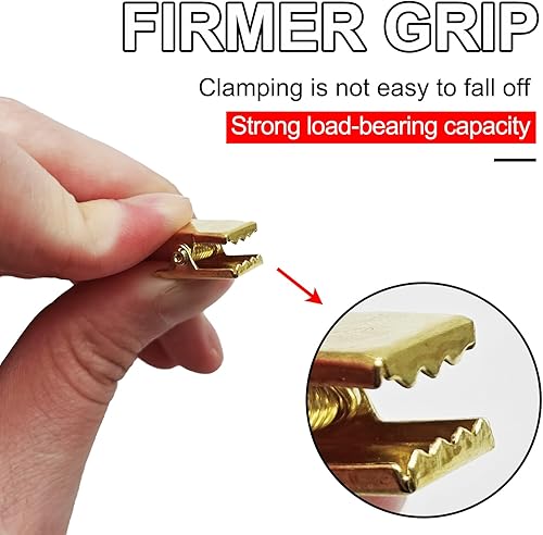 Miniatura 4 de Clips de cortina de gancho de metal, 40 clips de cortina para fotos con ganchos para decoración del hogar, fotos, exhibición de manualidades (dorado)