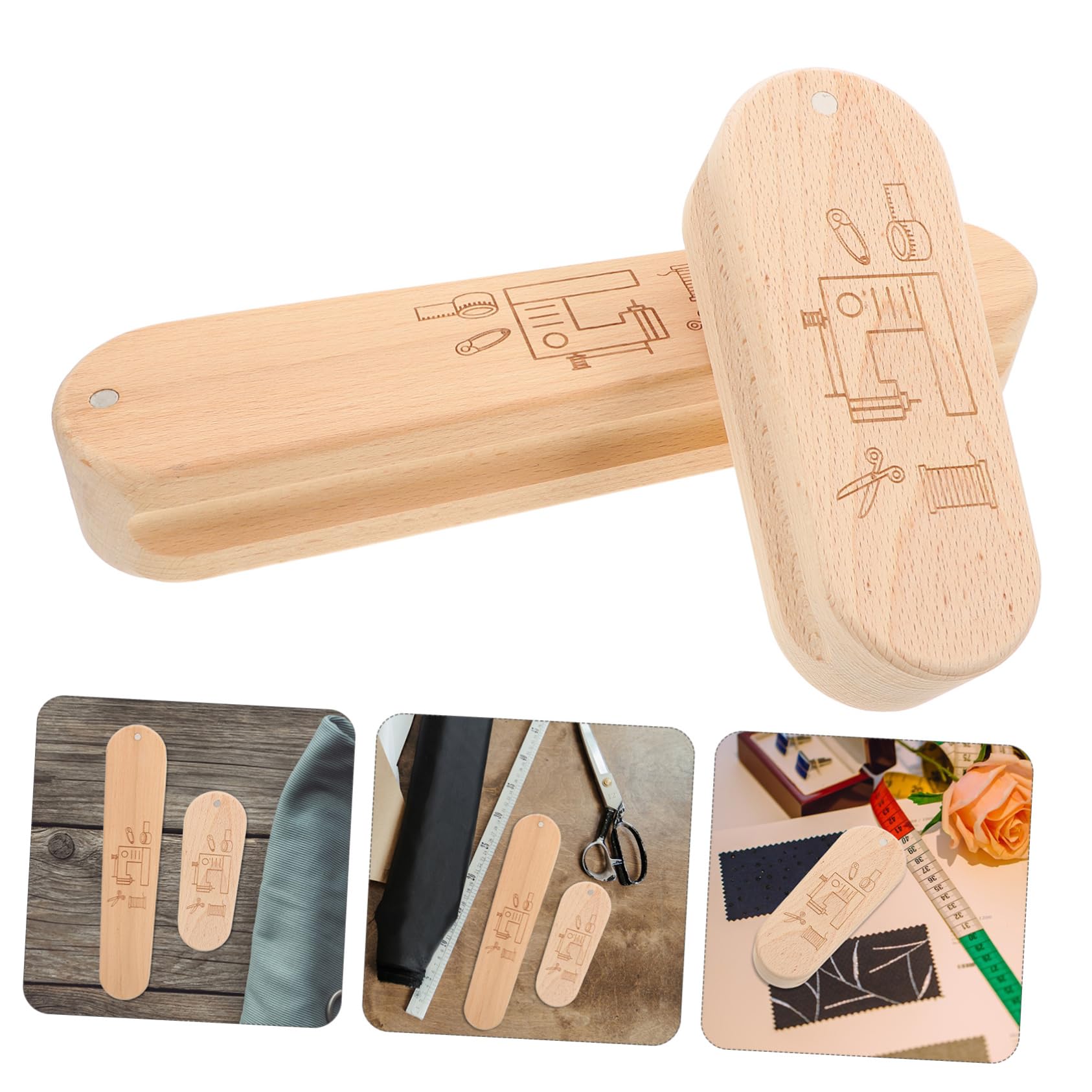 2pezzi Clapper Legno Per Cucito e Stiratura Con Scala Strumenti Per Quilting e Pressatura Tessuti Pratico e Resistente Per Cucitrici e Appassionati Di Patchwork