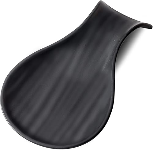 Hasense Soporte de cuchara de porcelana para estufa, soporte de cuchara de 7 pulgadas para espátula de cucharón y pinzas, soportes grandes de