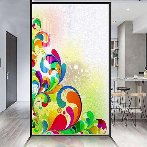 Miniatura 2 de Adhesivo para ventana de color naranja y azul película de vidrio no adhesiva gotas de lluvia en diferentes tamaños en colores degradados película de