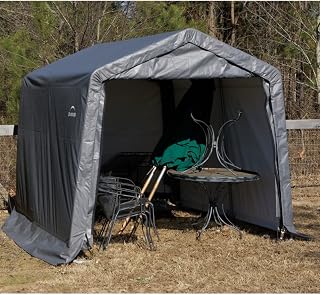 Shelterlogic Outdoor Garage Automotive Boat Car Vehicle Storage Shed 11x8x10 Peak Style Shelter Green Cover