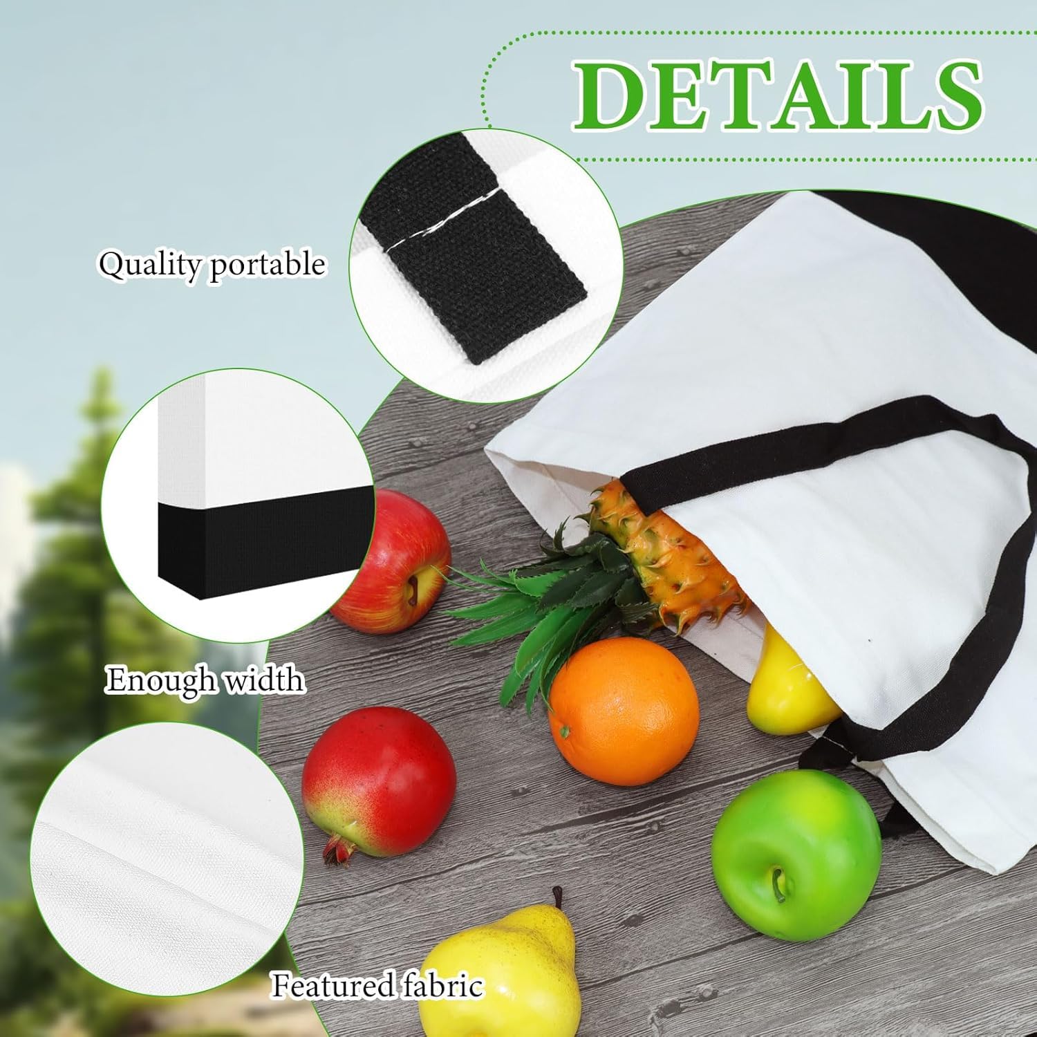MALLOOM Lot de 24 sacs fourre-tout en toile en gros, sacs vierges pour sublimation DIY avec trousse de maquillage zippée, pour cadeaux artisanaux de Noël, plage et voyage – Multicolore