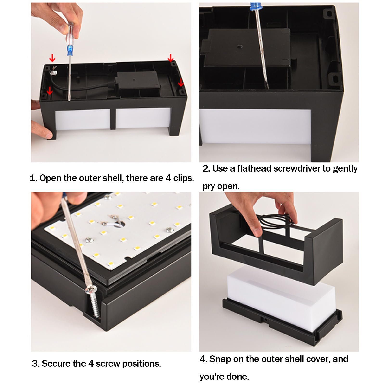 Applique da Esterno a LED Nere, Impermeabili IP65, con sensore di Movimento, Forma Rettangolare Moderna, Ideale per Esterni/Interni, Garage, recinzioni, terrazze e balconi (A, Luce Bianca).
