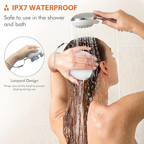 Vista 6 de Snailax Masajeador de cabeza, masajeador portátil inalámbrico para el cuero cabelludo, 2 estilos de masaje y 3 modos, masajeador de pelo de cabeza