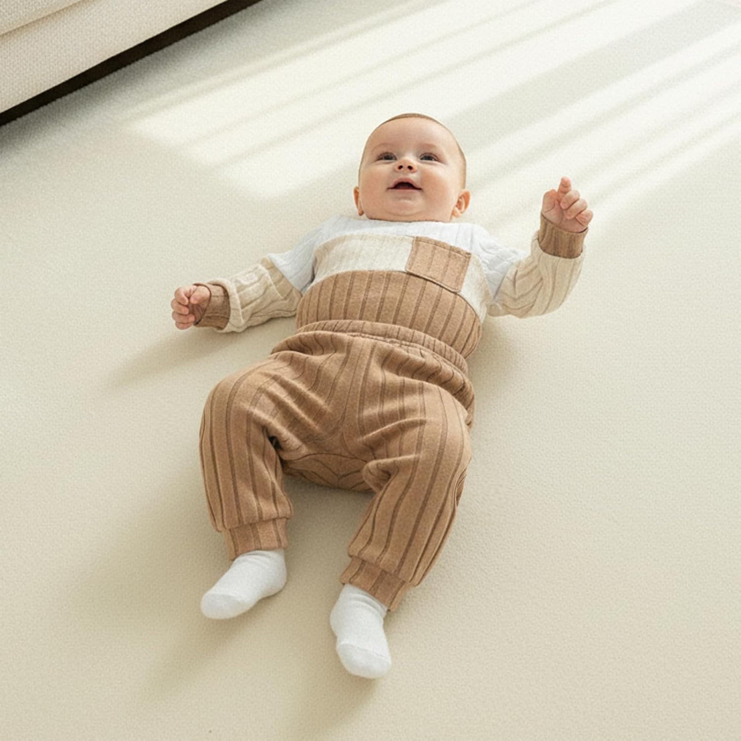 Newborn Baby Boy Clothes Infant Boy Girl Striped Long Sleeve Sweatshirt Romper Bodysuit Soft Fall Winter Outfit - Image 7