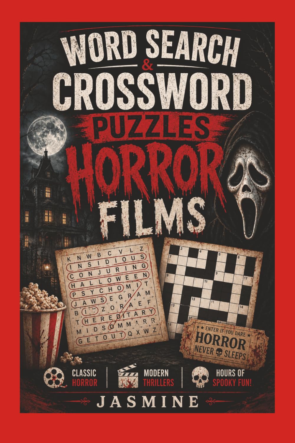 Word Search & Crossword Puzzles: Horror Films