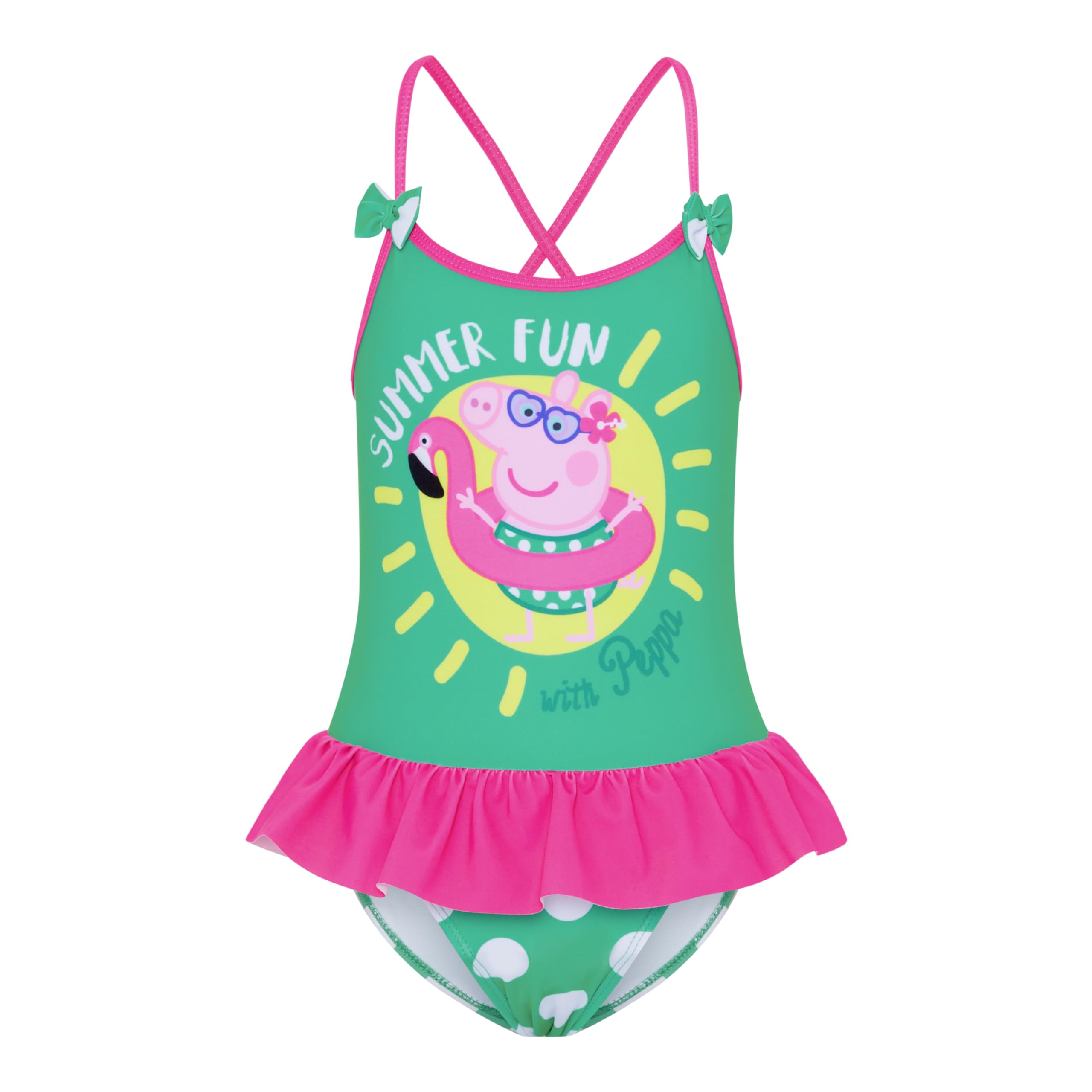 Peppa Pig Girls Green Swimming Costume Swimsuit - Summer Fun - 18-24 Months