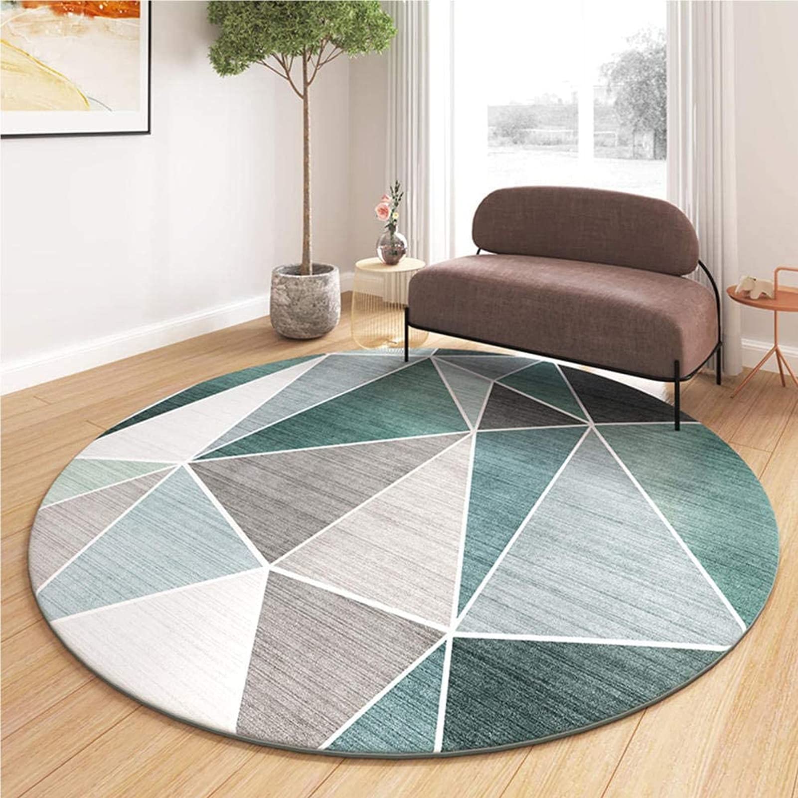 Tapis ronds contemporains avec support caoutchouc antidérapant pour cuisine