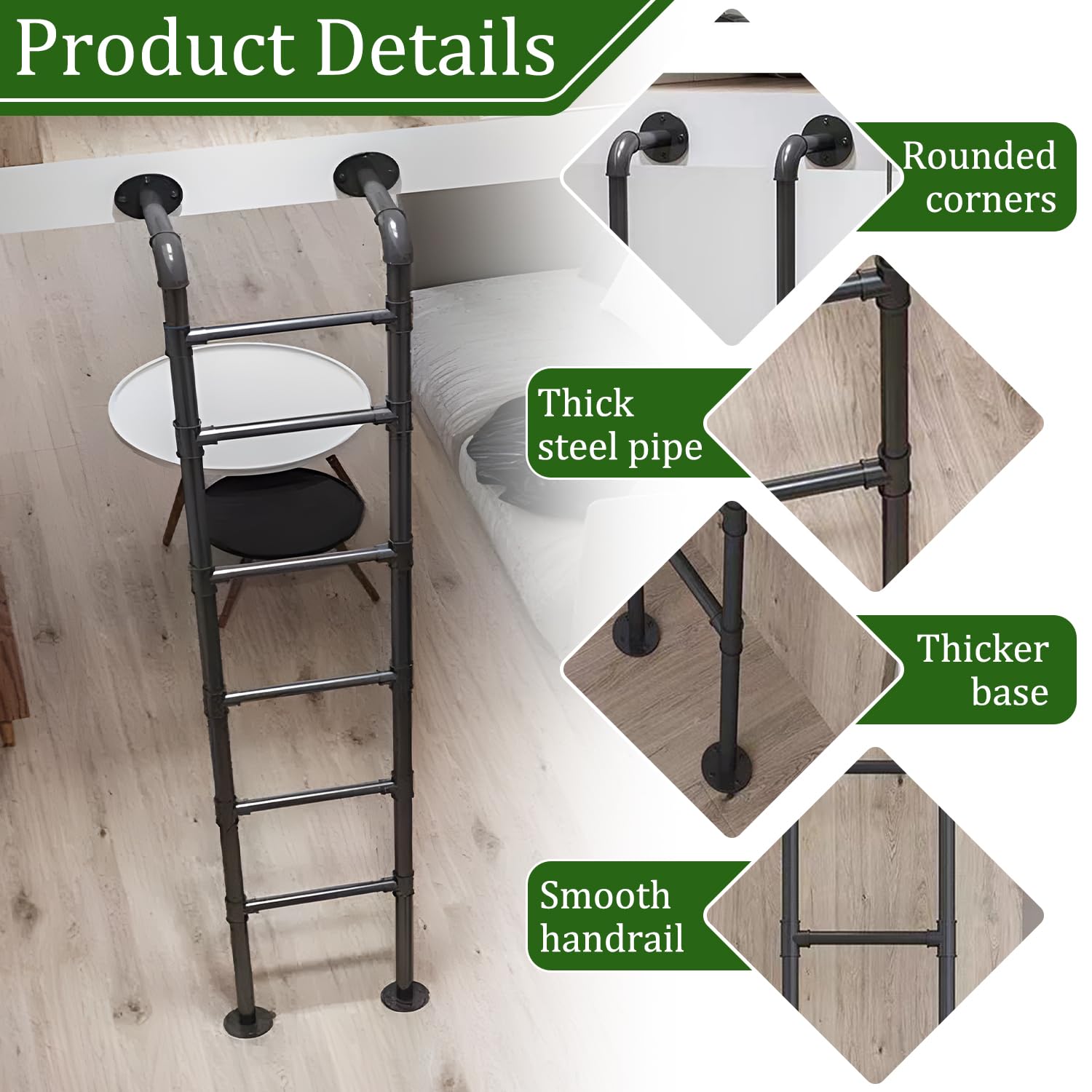 Snapklik.com : 7FT Wall Mounted Metal Step Ladder, Basement Window Well ...