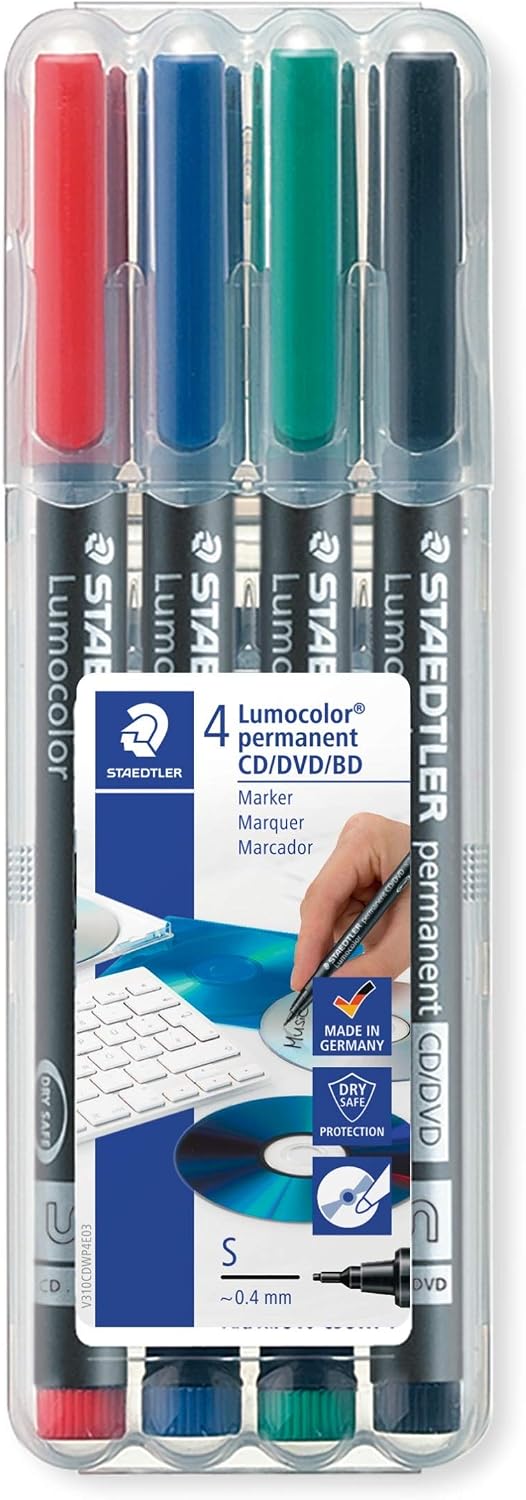 STAEDTLER CD Marker, Assorted Wallet of 4