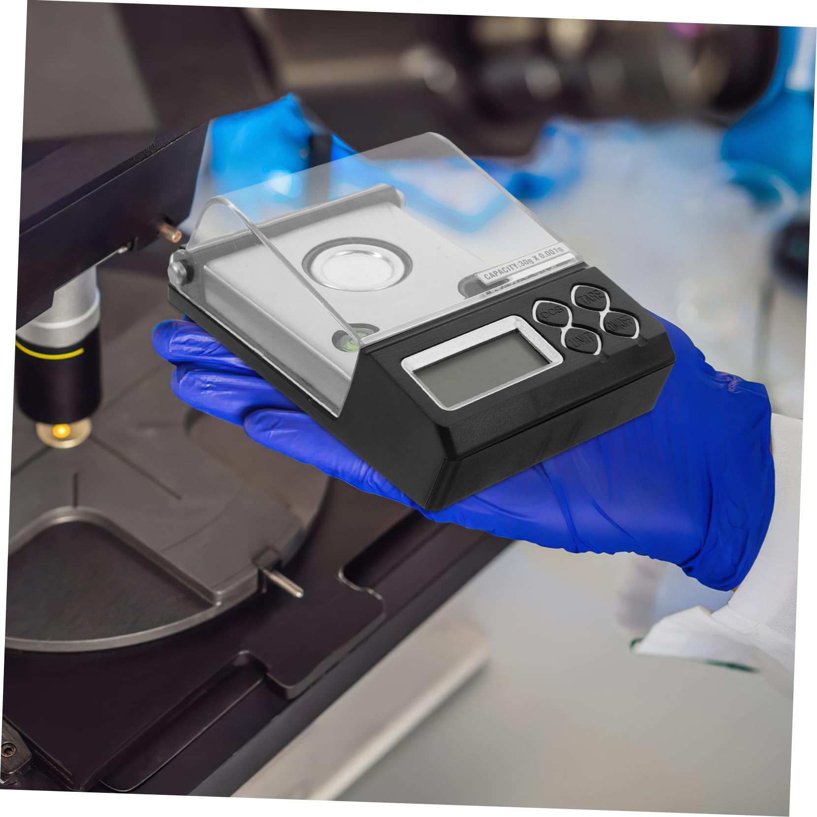 Veemoon Bilancia Digitale di Precisione Milligrammo 30g/0,001g in Sensibile per Laboratorio, Cucina e Preparazioni Farmaceutiche, Portatile ad Alta Sensibilità