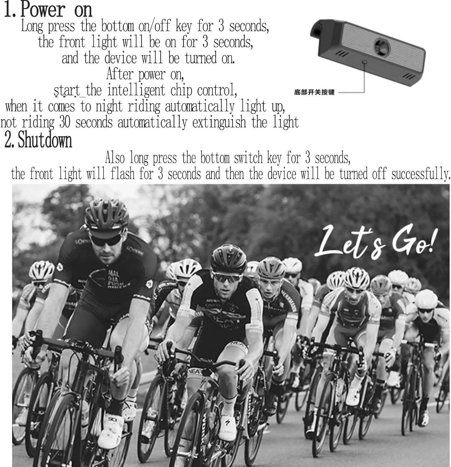 Bike Headlight Solar Powered Bike Front Light LED Headlight Flashing Light for Bicycle Cycling Safety Warning Lamp