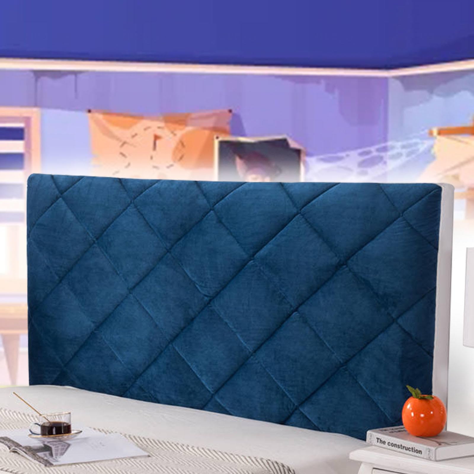 mlhk Headboard Covers for King Size Bed, Pink Headboard Cover, Single Bed Headboard Protector Cover, Dustproof, Blue, 150cm