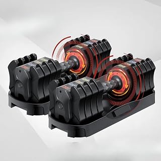 Adjustable Dumbbell Set 22.5lb 5-in-1 with No-Slip Handle, Double-Locking, Compact PP Tray for Home Gym