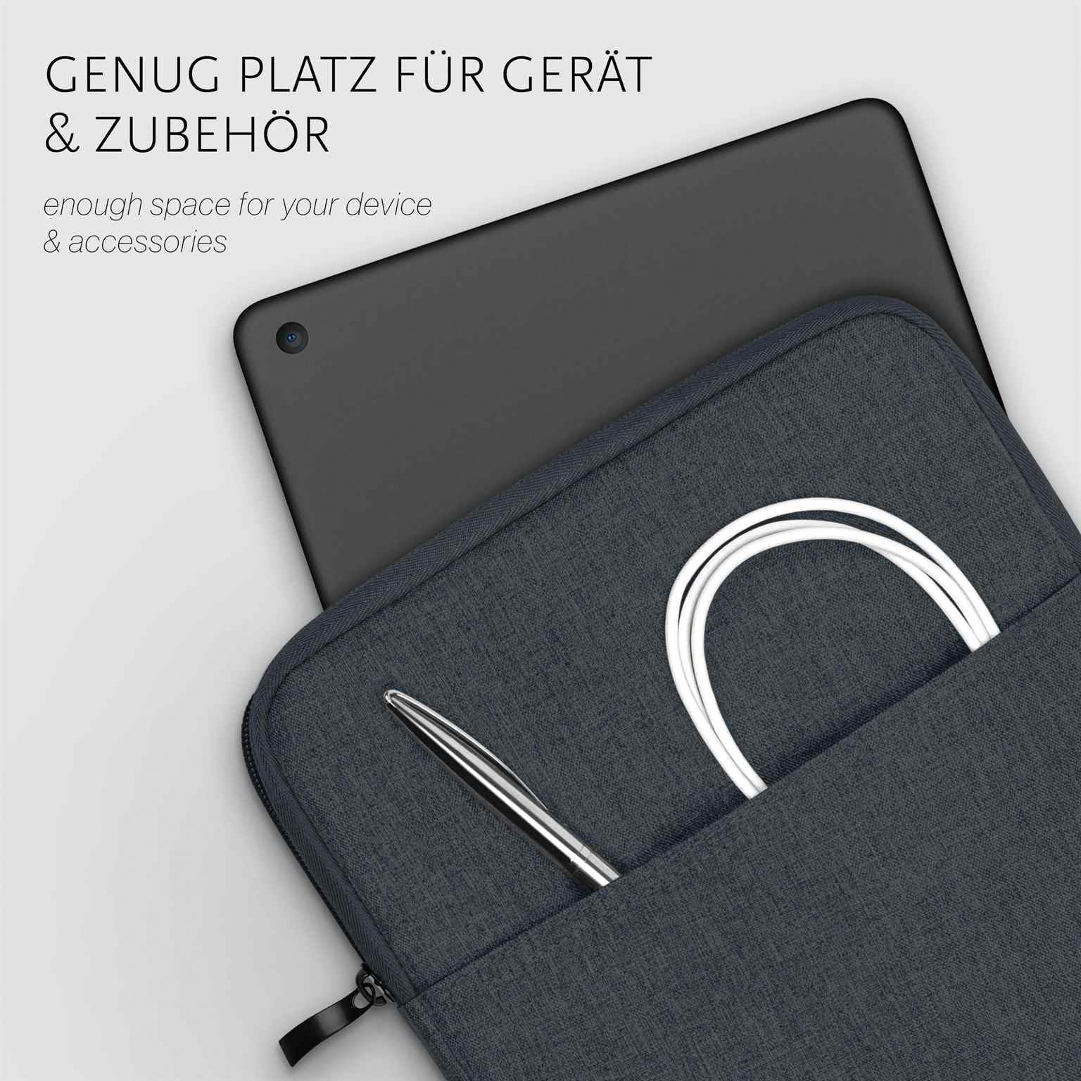 moex Custodia tablet per Samsung Galaxy Tab S10 FE – Custodia con scomparto per accessori, fibra di poliestere, minimalista con chiusura lampo, impermeabile, antracite