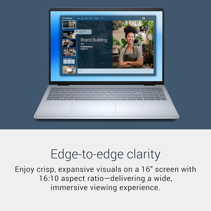 Dell 16 Laptop DC16251-16.0-inch 16:10 2K Touchscreen Display, Intel Core 7 150U Processor, 16GB DDR5 RAM, 1TB SSD, Intel Graphics, Windows 11 Home, 1 Year Basic Onsite Service, Cloud Blue image 2
