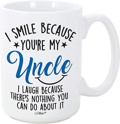 Regalos de Navidad para tío de sobrina, el mejor regalo para tíos ideas de sobrino, regalo de cumpleaños divertido fresco tazas de café para tío