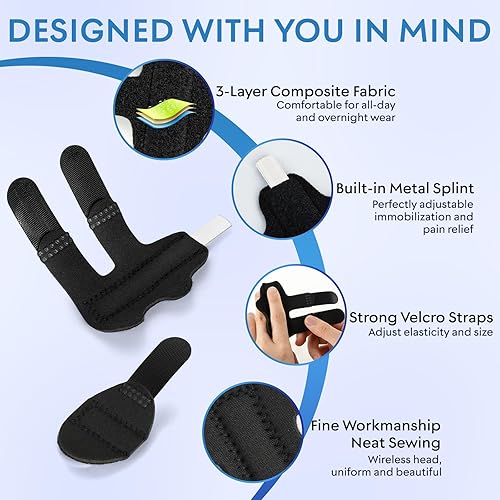 Miniatura 3 de 4 férulas de dedo gatillo, soporte de pulgar gatillo, estabilizador de dedo para dedos rotos, enderezamiento de artritis, nudillos, inmovilización,