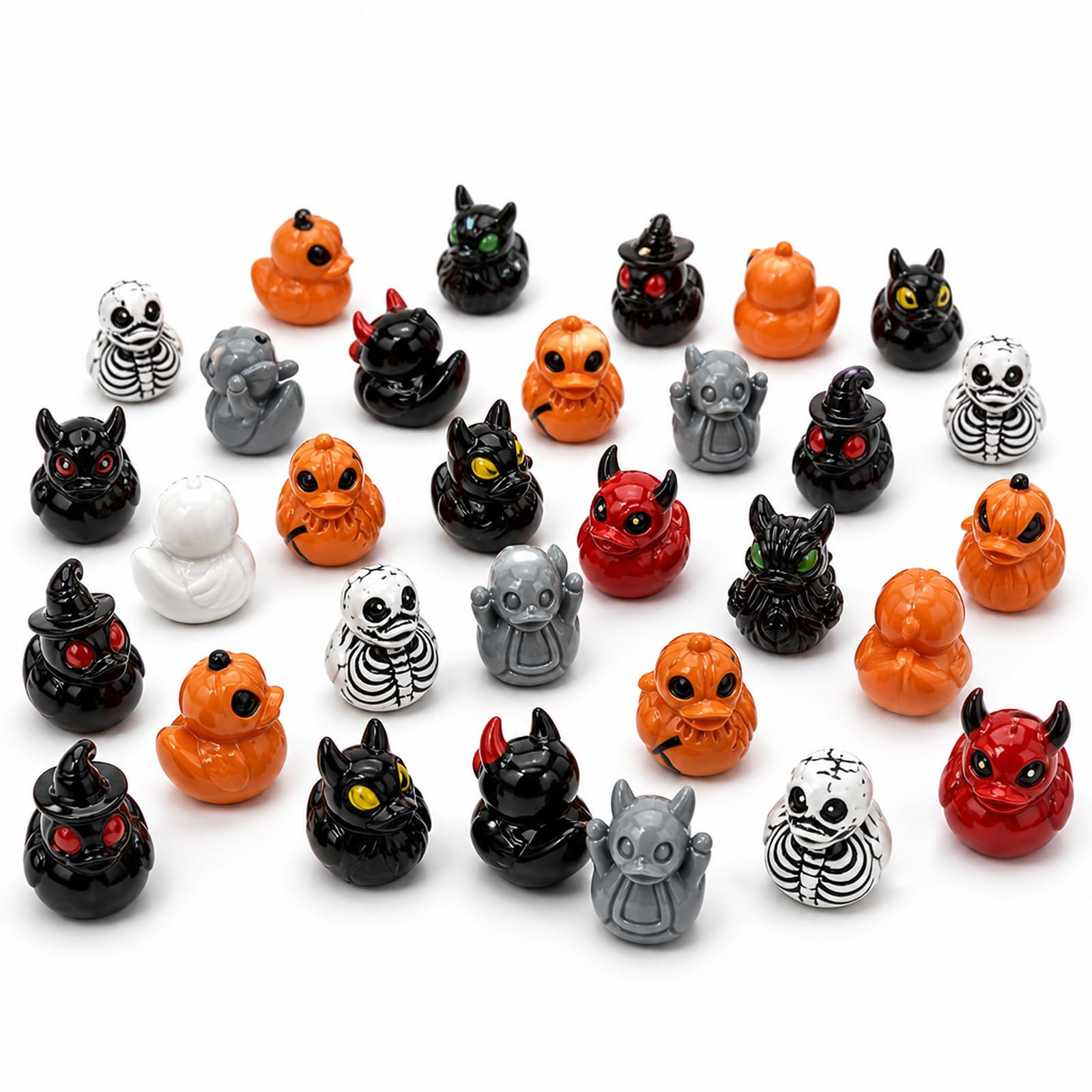 Buuraqq 30pcs Mini Ducks, Halloween Demon Ducks