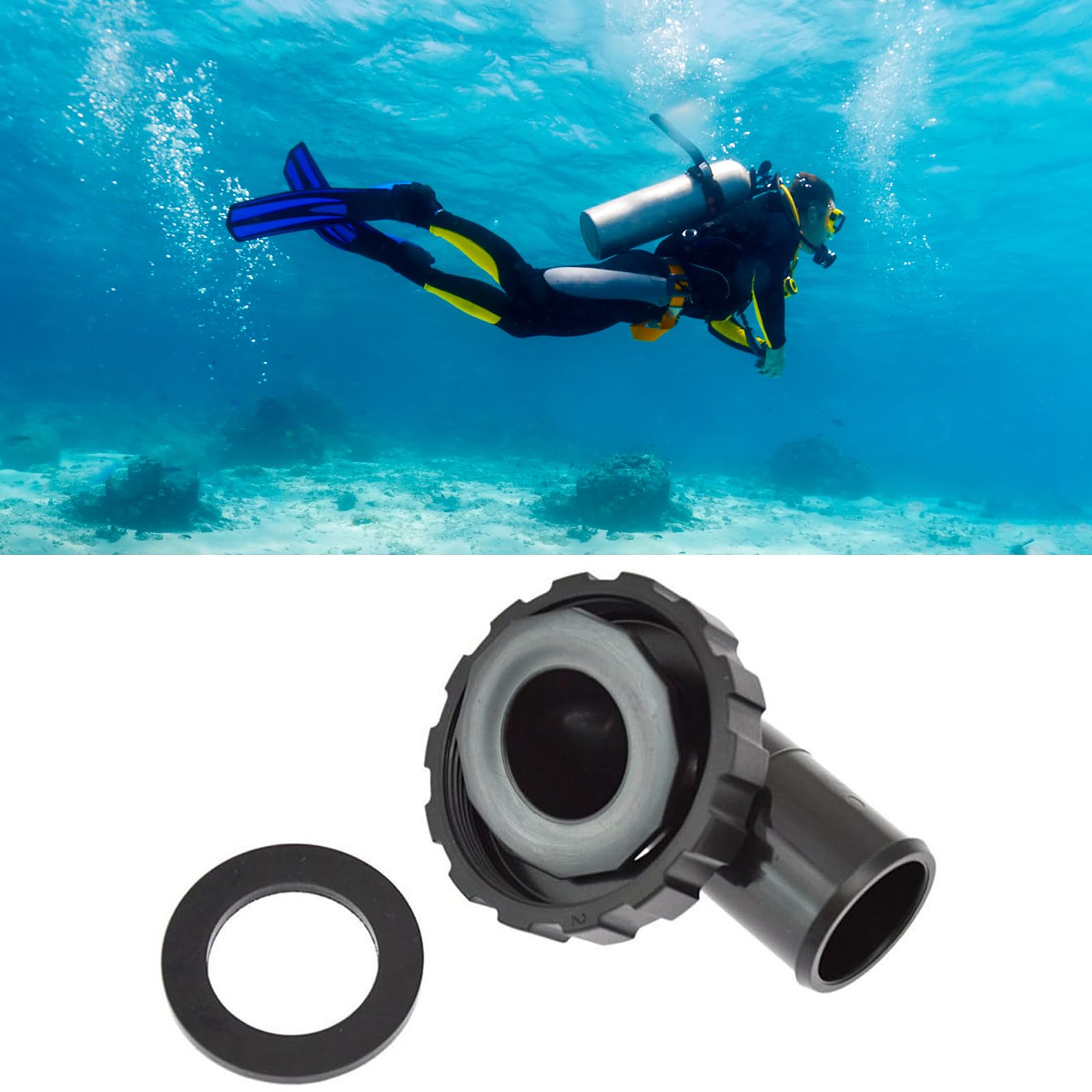 KAKASEA High Strengths Nylons Scubas Hose Adapters Seal Rings Nut Combo Diving Gear for Airways Fittings