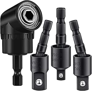 4-Piece Power Drill Sockets Adapter Sets,360°Rotatable 1/4" 3/8" 1/2 ...