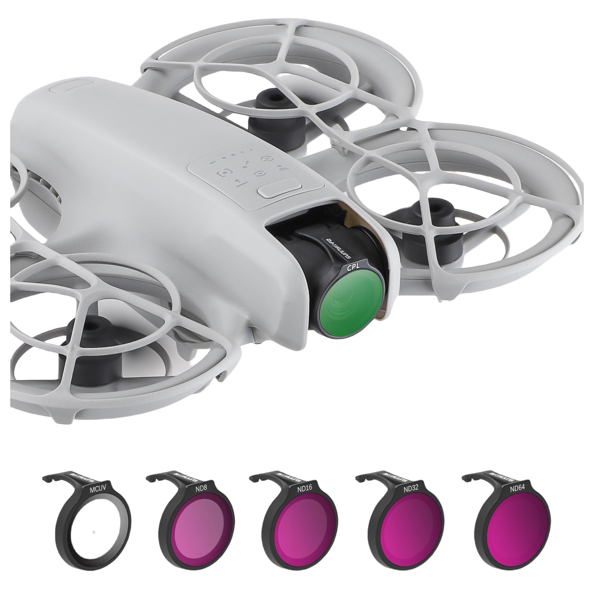 Filtro para dji Neo ND64 ND8 Juego de filtros Reducción de luz MCUV Cámara de Vuelo ND16 Marco Ultrafino Cristal óptico Drone Lente Filtro Accesorios (6-Piece Set)