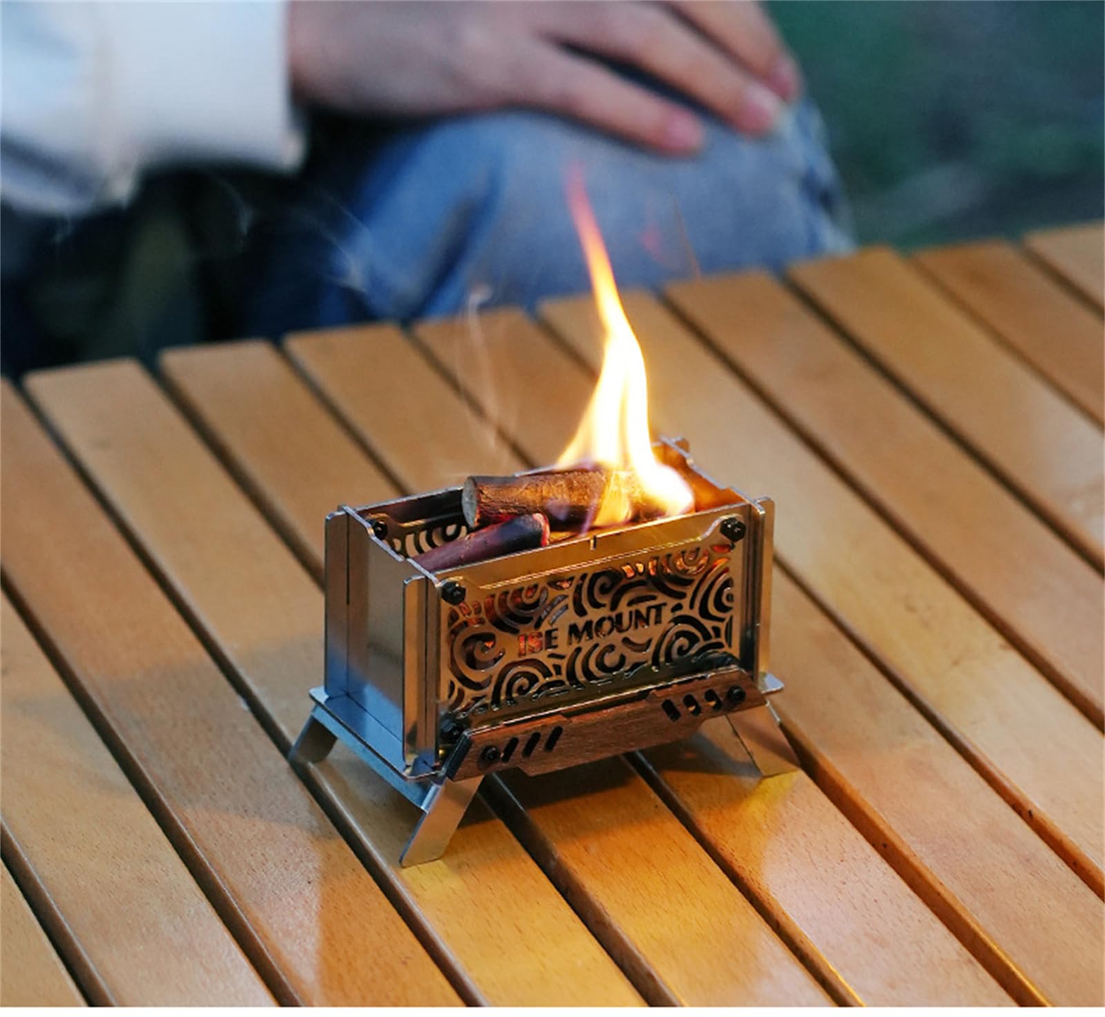 Estufa leña Acero Inoxidable Exteriores Mini Estufa aromaterapia leña Desmontable Plataforma portátil fogatas Camping difusor Incienso antimosquitos calefacción Cocina Patio Camping