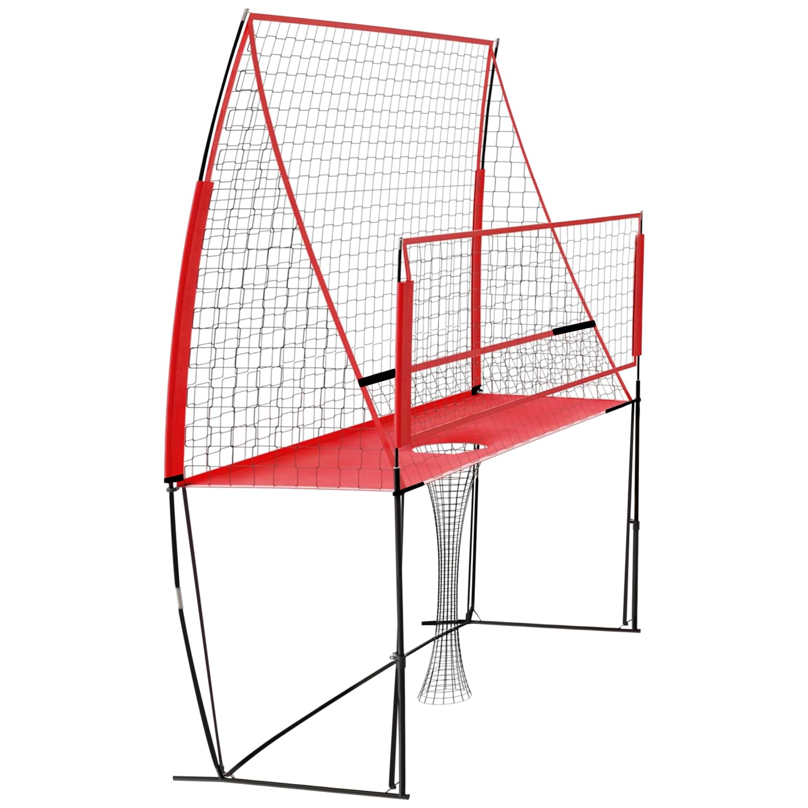 Siatka treningowa do siatkówki i rebounder, siatka do siatkówki 3 w 1, regulowana wysokość 198-240 cm, siatka do siatkówki, odbijacz do siatkówki na uderzenie, ciemna