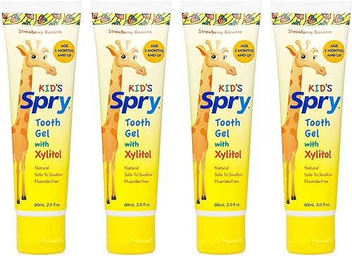 Miniatura 9 de Spry All Natural Kids - Pasta de dientes sin flúor con xilitol, pasta de dientes para niños de 3 meses en adelante, goma de mascar de 2 onzas