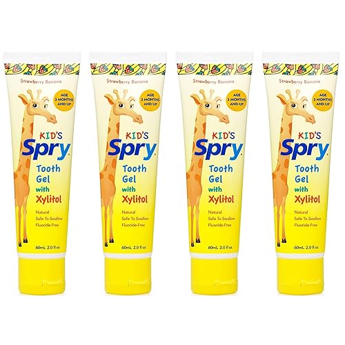 Miniatura 7 de Spry Pasta de dientes natural con xilitol para bebés, niños pequeños y niños a partir de 3 meses, gel dental sin flúor, apoya el desarrollo de