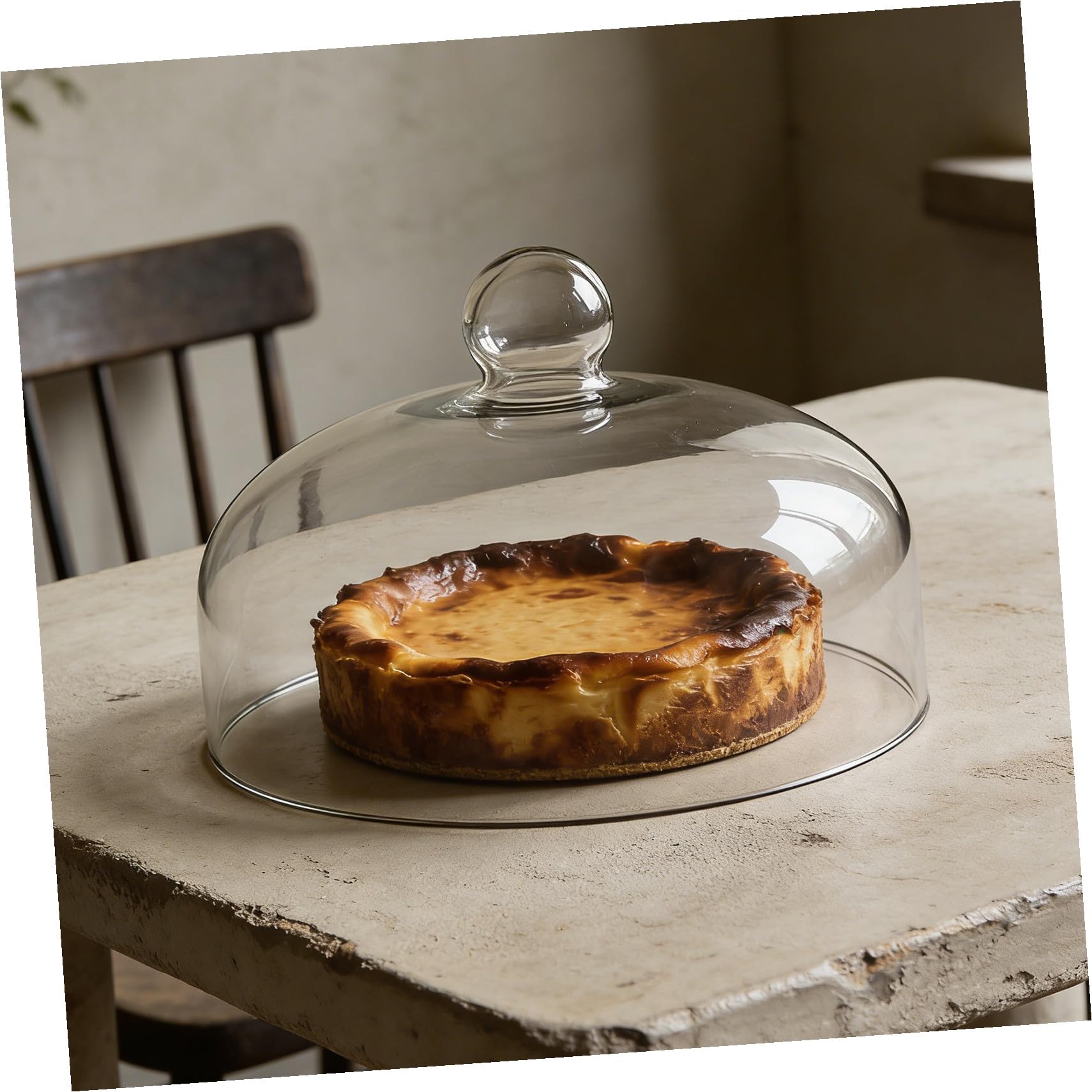 Cubierta de cristal para tartas de 30 cm, de grado alimenticio con tapa para protección de alimentos en casa