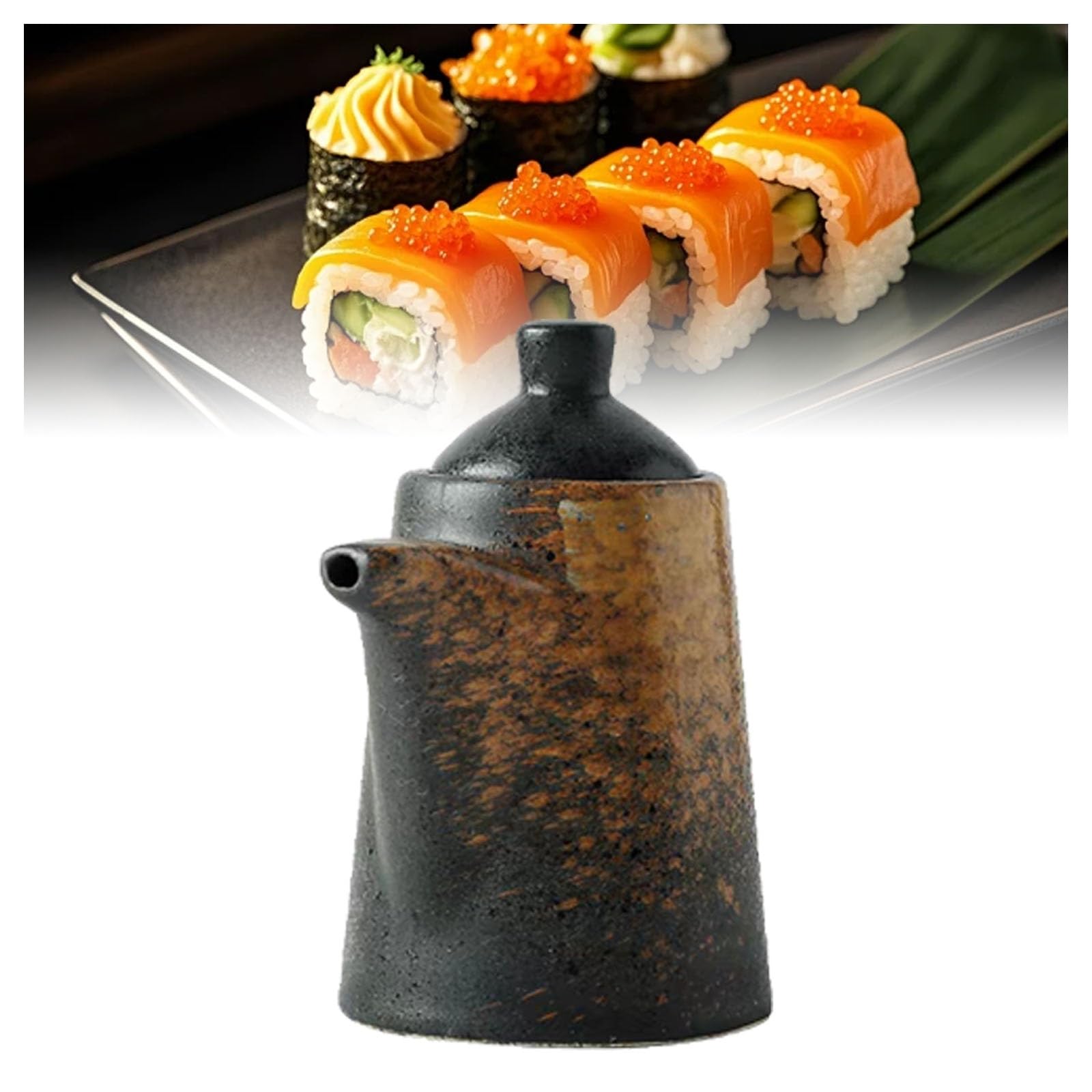 Japanese Style Ceramics Oil Vinegar, 120ML Soy Sauce Dispenser Bottle