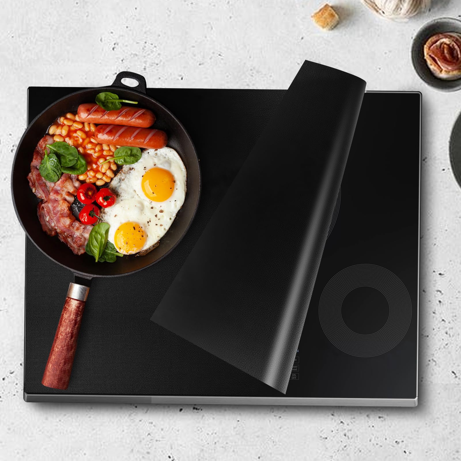 52 x 61 cm Induction Hob Protector, Protective Mat for Induction Hob, Silicone Induction Mat, Induction Cooker Mat, Induction Cover for Stoves, Countertops