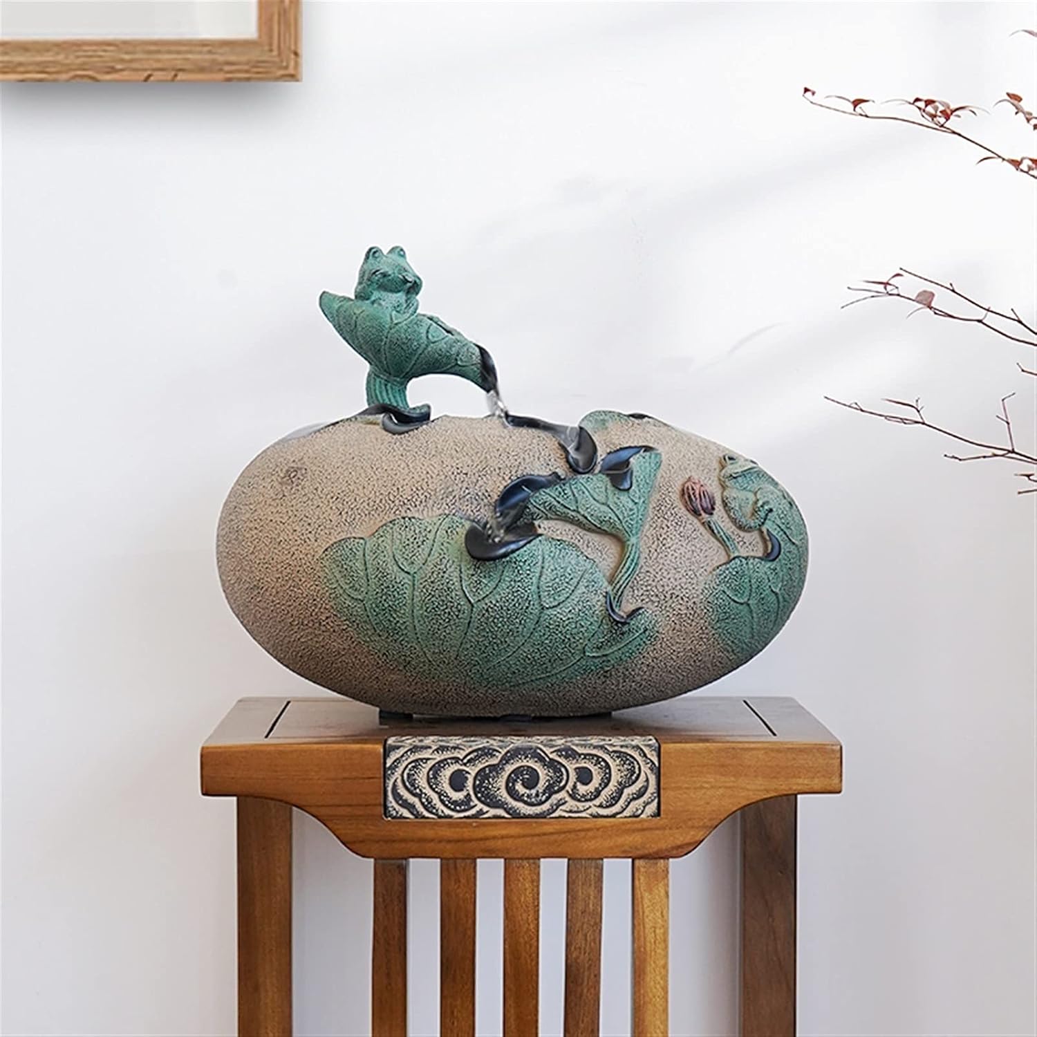 Tabletop Fountain 11.0-Inch Chinese Style Indoor Tabletop Water Fountain - Mini Creative Fountain Landscape for Home and Office Small Decorative Fountain Desktop Fountain