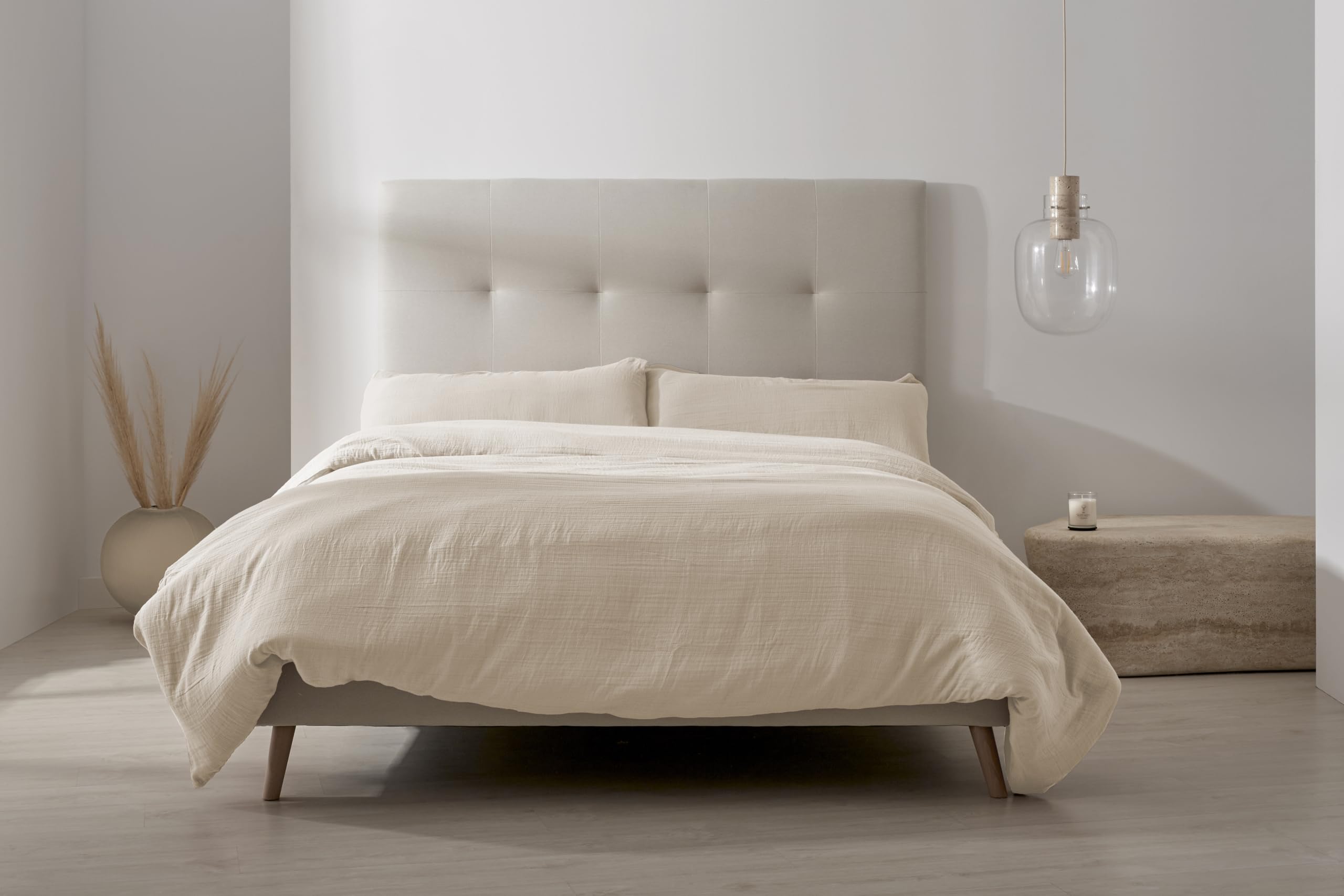 Dúo de Funda nórdica de algodón Brisa Natural - Cama de 135/140 cm - Cierre con Clips