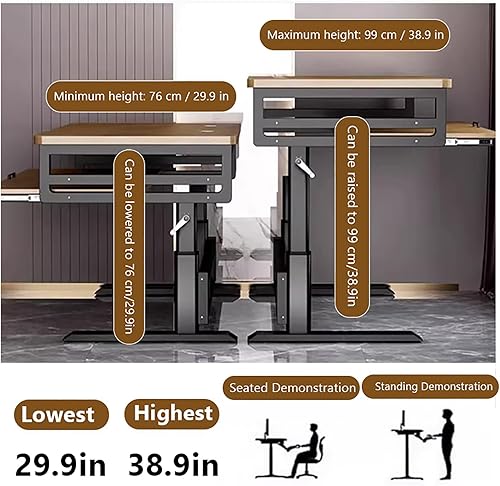 Miniatura 5 de Escritorio moderno para estudio de música con bandeja para teclado, mesa de escritorio de pie ajustable en altura, escritorio de estudio de Mesa de