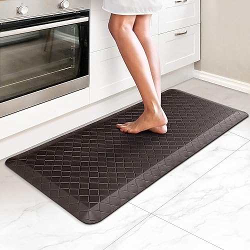 Vista 125 de HappyTrends - Tapete acolchado antifatiga de 17.3 x 28 pulgadas, grueso, impermeable, antideslizante, resistente, ergonómico, cómodo, para cocina