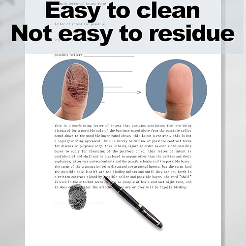 Miniatura 4 de Almohadilla de tinta de huellas dactilares, almohadilla de tinta negra para suministros notariales, kit de huellas dactilares portátil para