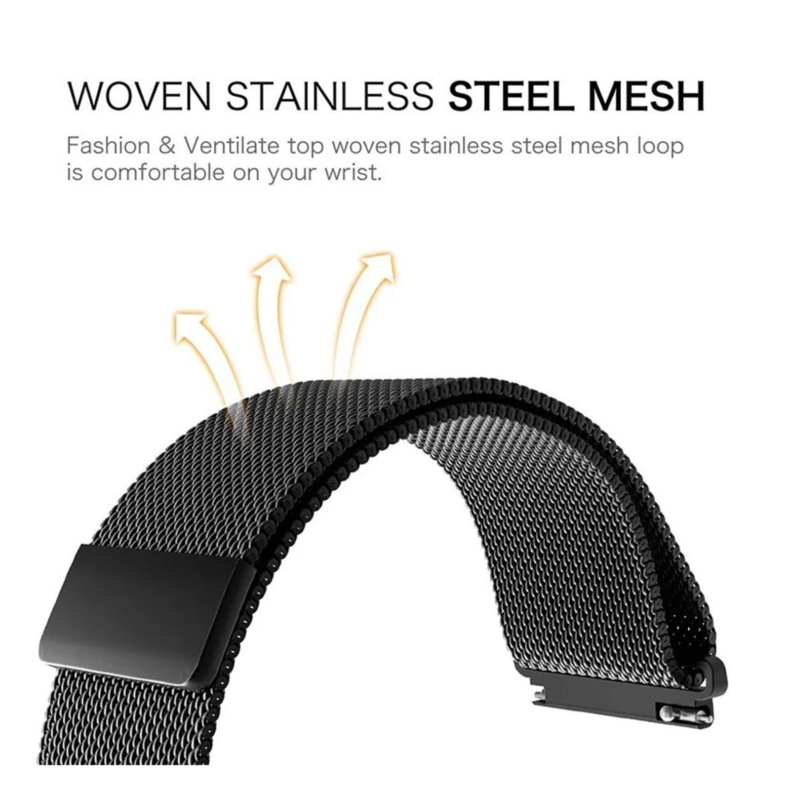 Bransoletka mediolańska Loop Metal 20 mm 22 mm Magnetic Stainless Steel for Garmin Vivoactive 3 4 5 6 Venu 2 3 4 41 mm 45 mm SQ Bracelet