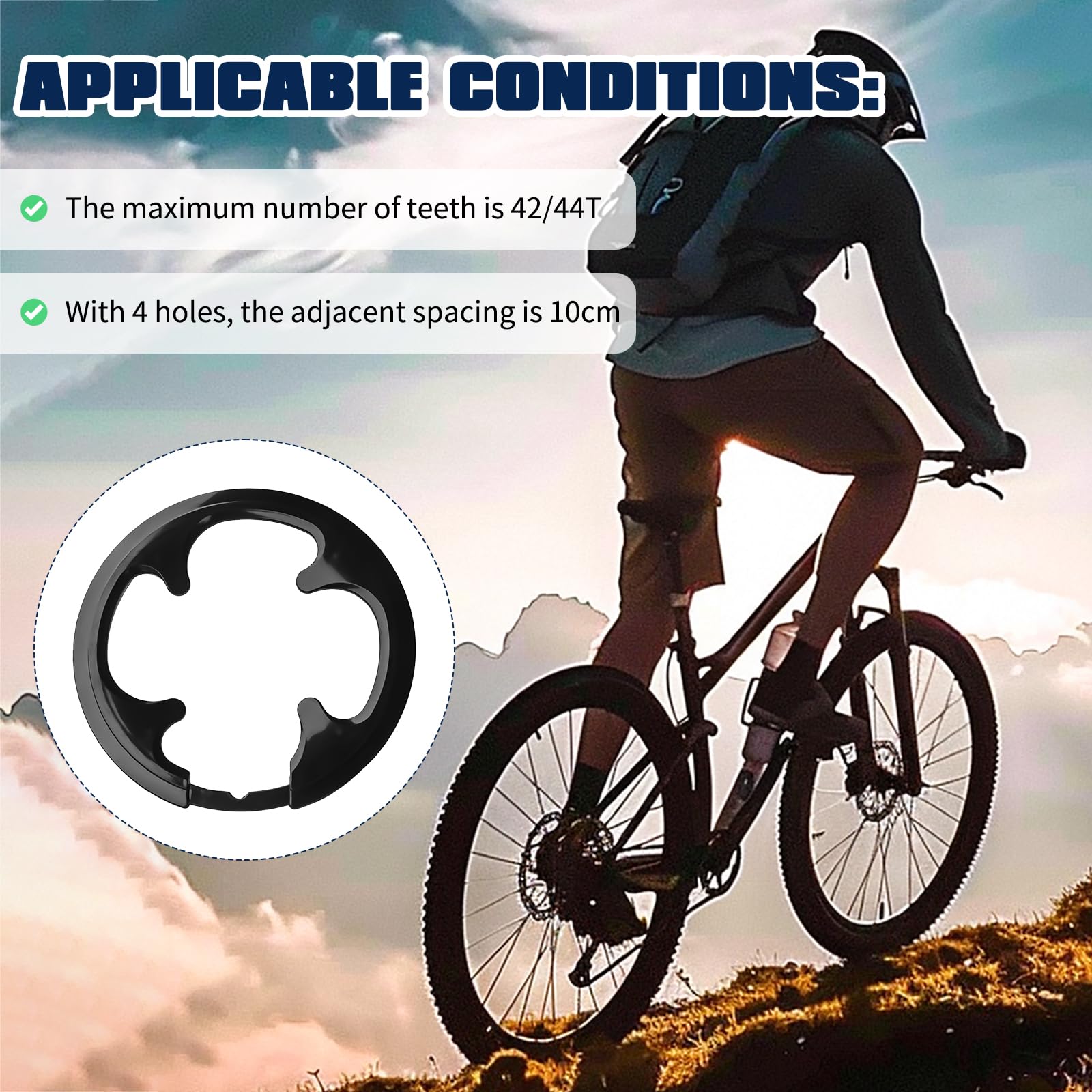 Rbleote Kettenschutz Mountainbike - Für 42-44 Zähne, Mit Reflektoraufklebern