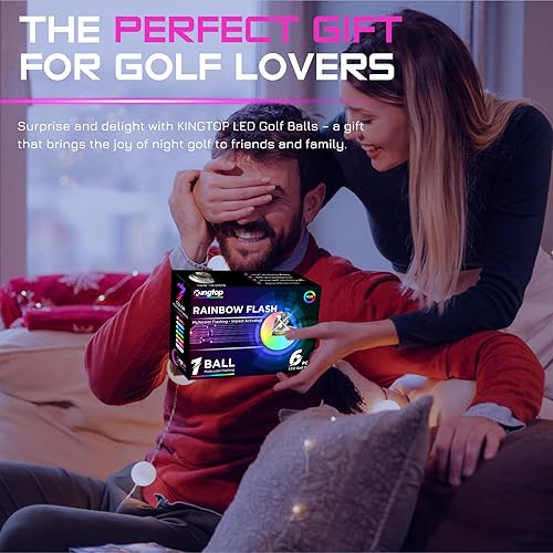 Miniatura 6 de KINGTOP Upgraded Glow in The Dark Golf Balls - Super Bright Light Up LED Golf Ball - with Glow Golf Tees and Storage Bag - Fun Night Golfing Gift