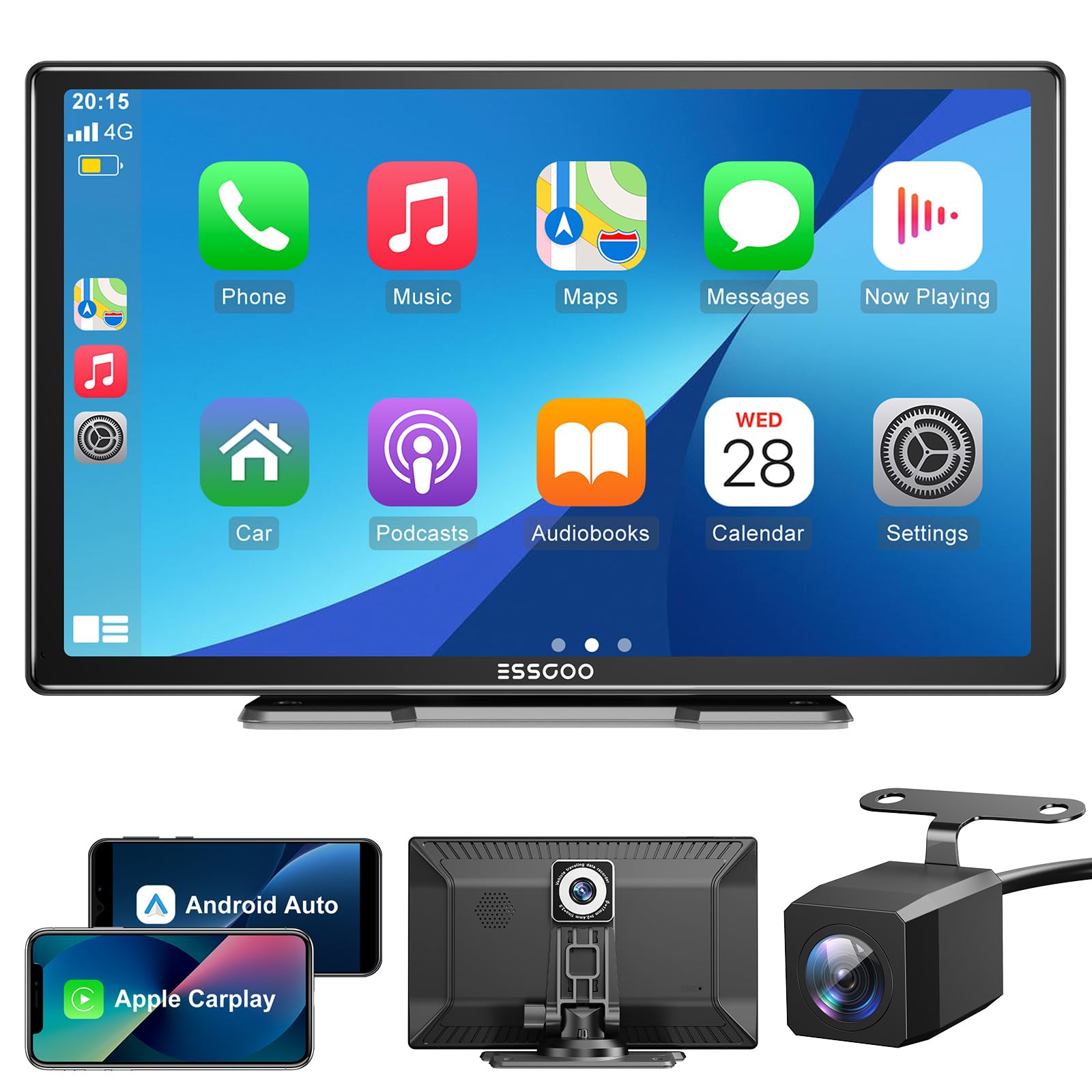 Volam Wireless A-ppIe Carplay Display Android Auto 9 Zoll Tragbares Car