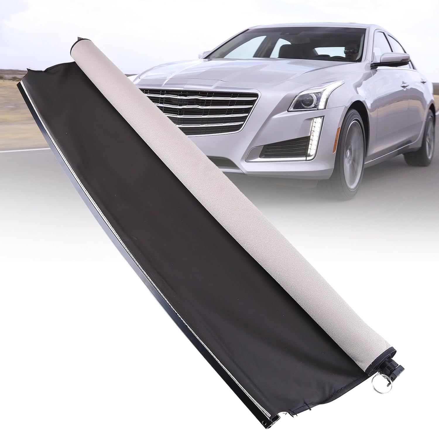 25964410 Sunroof Sun Roof Curtain Shade Cover Compatible for Cadillac SRX 2010-2018 Panoramic Sunshade Roller Shutter with 2 Clips Gray 19207926 19207927 25964409