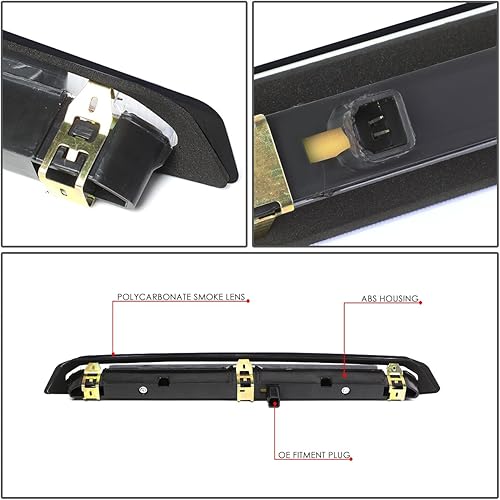 Miniatura 9 de DNA MOTORING 3BL-FES13-LED-BK - Luz de freno LED de montaje alto LED de montaje alto compatible con Ford Escape 13-18