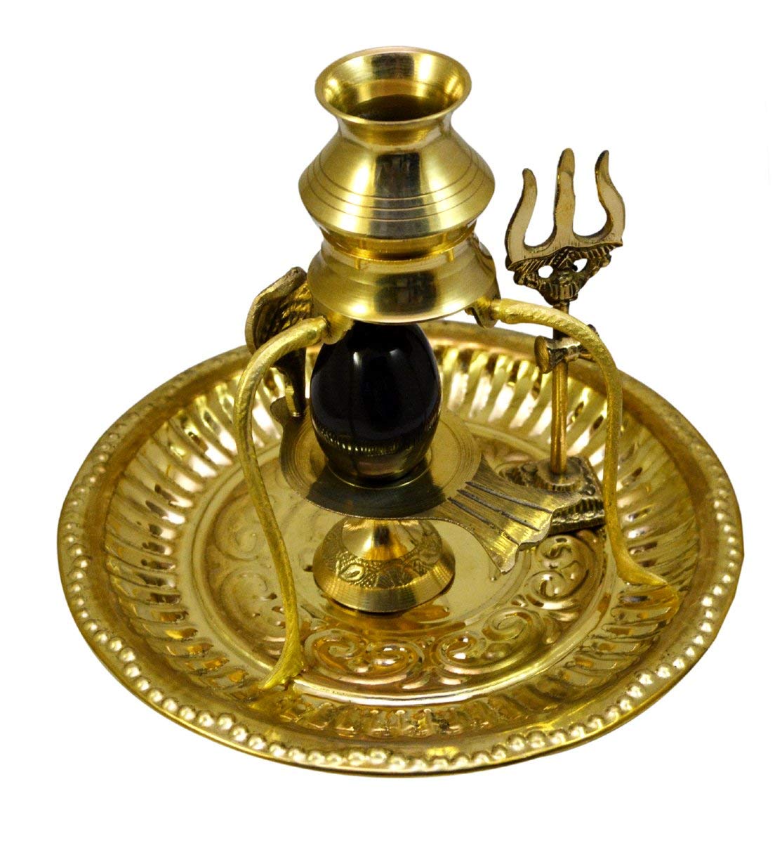 Buy DARIDRA BHANJAN Brass shivling Stand Shaligram Stone Brass Pooja